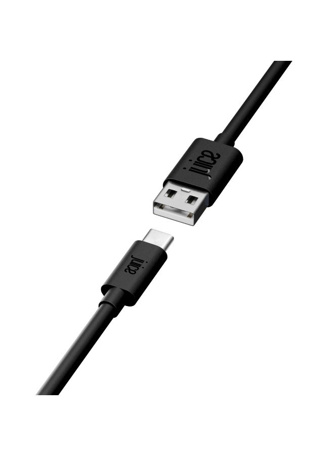 جوس كابل JUICE USB-A إلى Type C، مصنوع من مادة TPE معاد تدويرها بنسبة 100% ومعزّز للمتانة، يدعم الشحن ونقل البيانات، متوافق مع أحدث طرازات Samsung وHuawei وSony وiPhone، بالإضافة إلى الأجهزة اللوحية، وأجهزة الألعاب، وiPad Pro وiPad Air وiPad Mini، بطول 1 متر، باللون الأسود. - Image 1